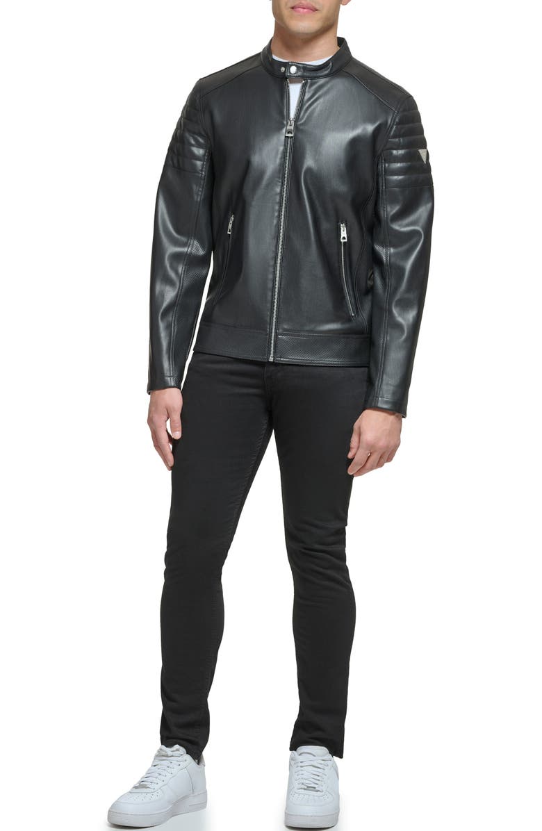 GUESS Faux Leather Jacket, Alternate, color, 