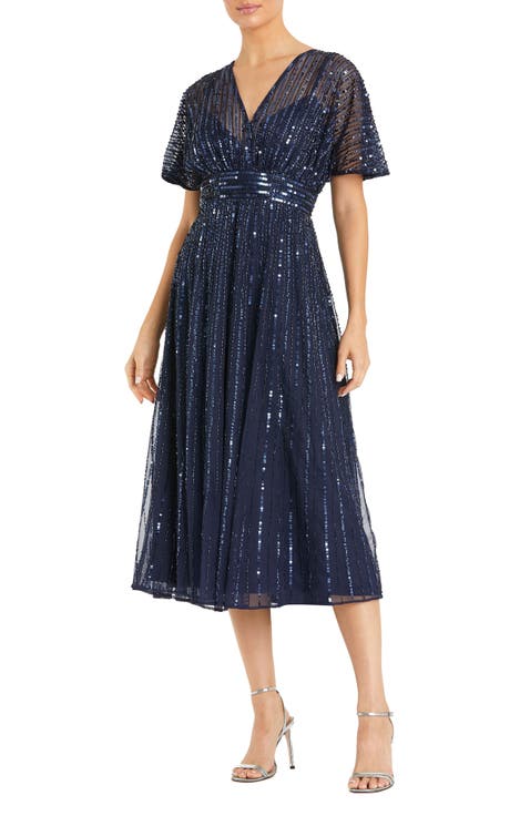 Empire Waist Embellished Short Sleeve Dress