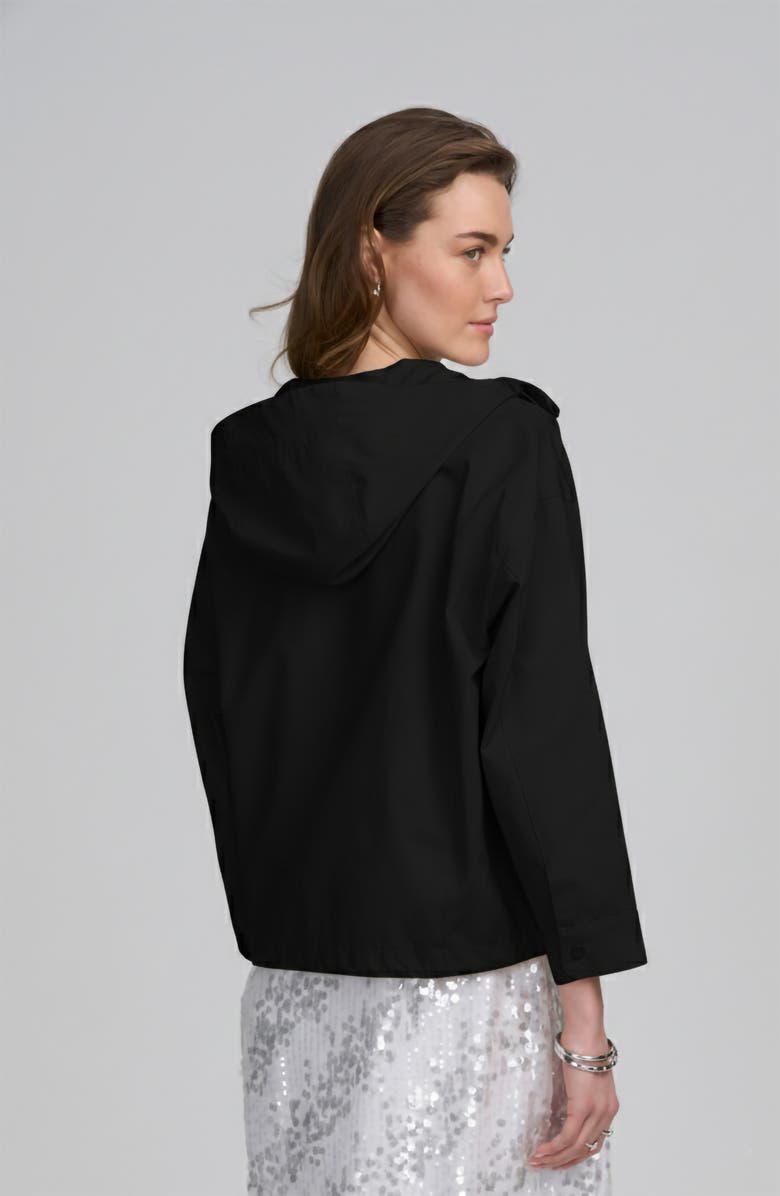 ELLE Collection Hooded Cropped Parka Jacket, Alternate, color, Black