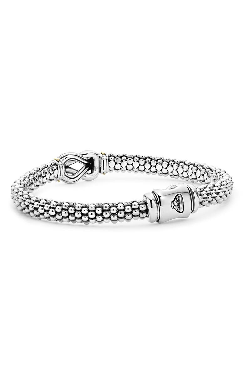 LAGOS Newport Diamond Knot Bracelet, Alternate, color, Silver