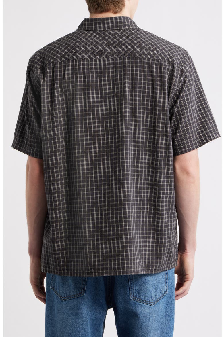 Liquid Trips Check Short Sleeve Button-Up Shirt, Alternate, color, WASHED BLACK