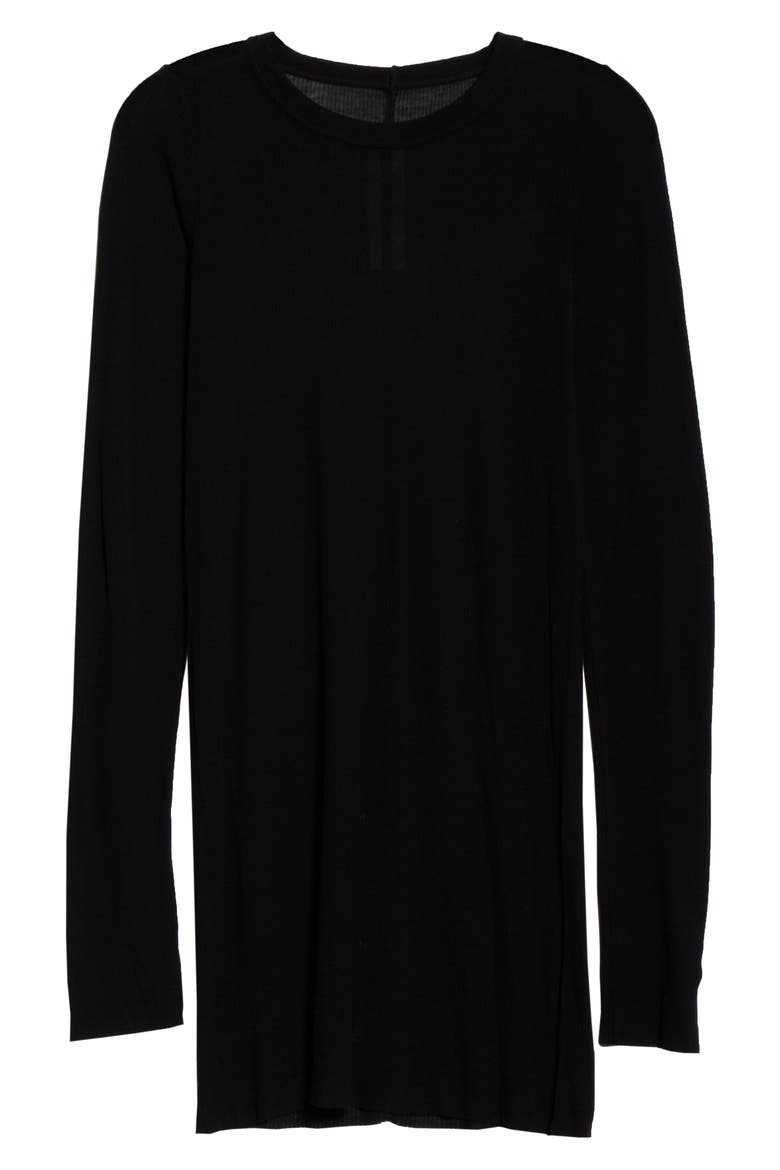 Ribbed Long Sleeve T-Shirt, Alternate, color, BLACK