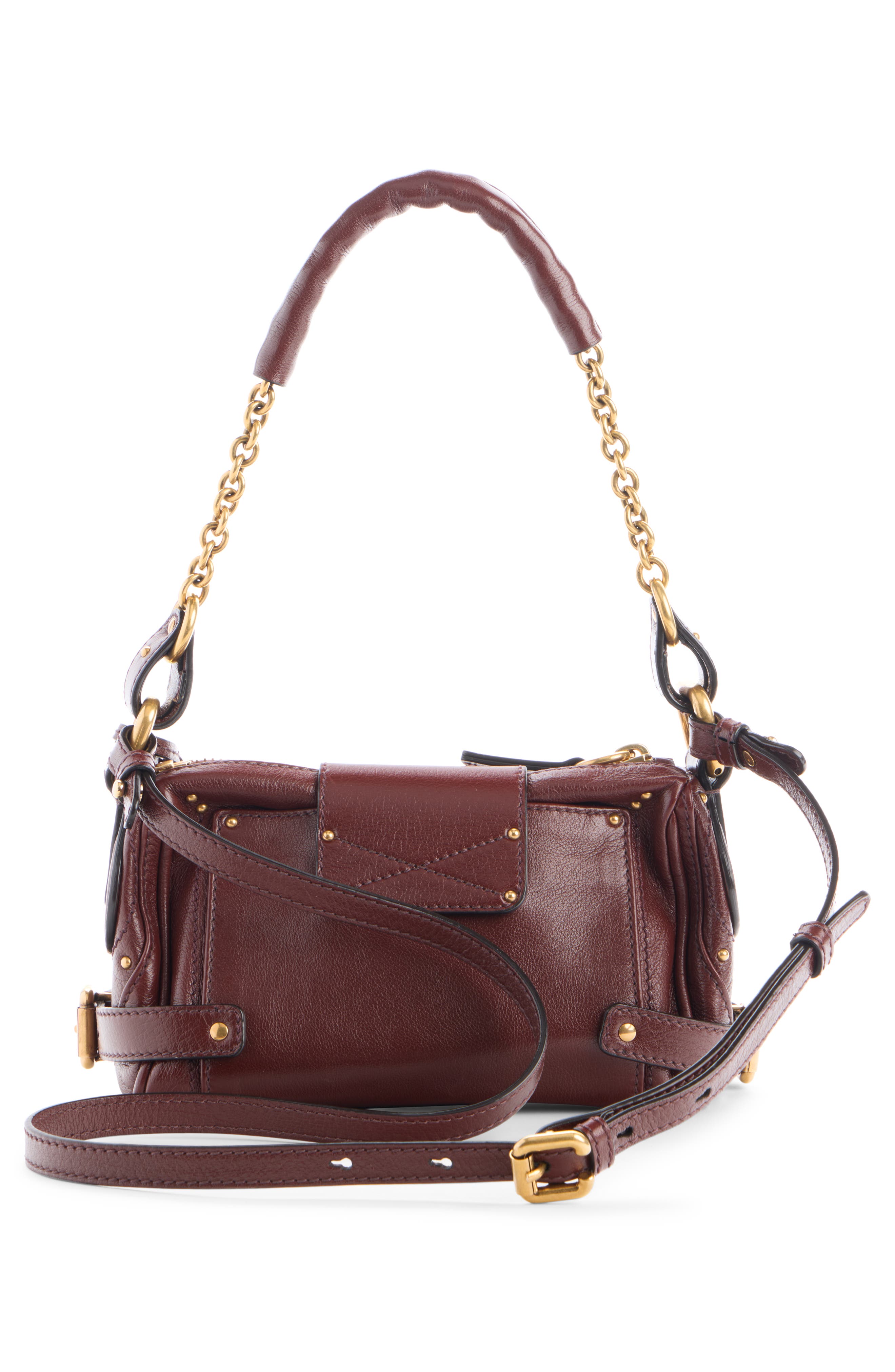 Chloé Small Paddington Leather Shoulder Bag, Alternate, color, Crafty Brown