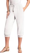 Roaman's Plus Size Soft Knit Capri Pant With Drawstring Waist