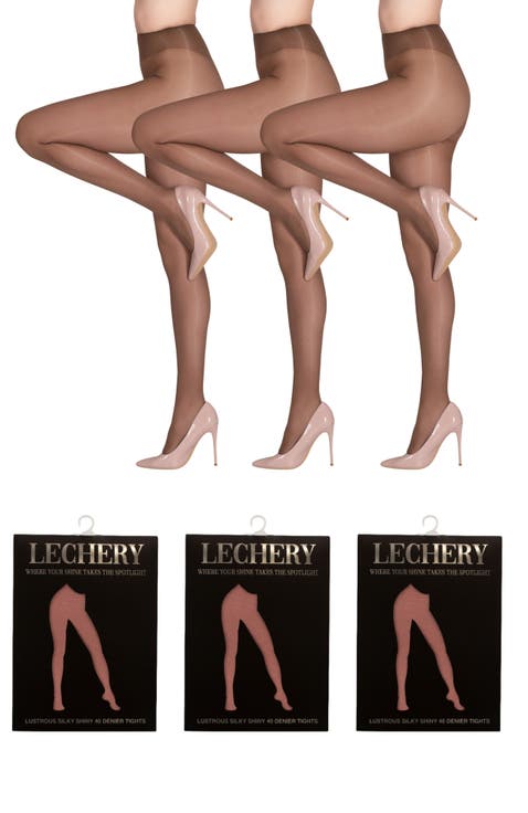 3 Pairs of Glossy Semi-Opaque Tights