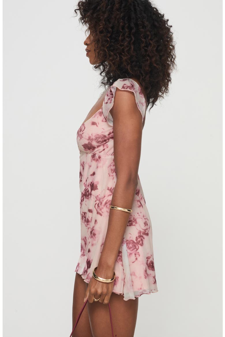 Trigg Blurred Floral Mesh Minidress, Alternate, color, PINK FLORAL
