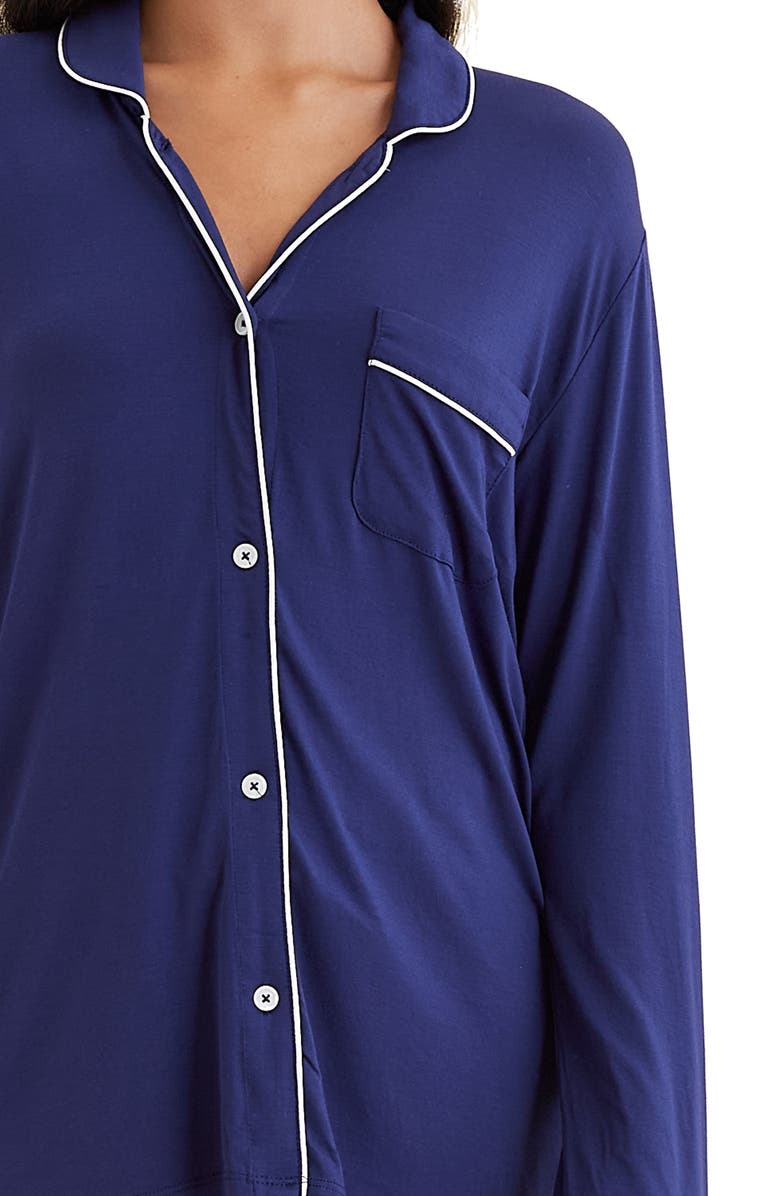 Papinelle Kate Long Sleeve Pajamas, Alternate, color, Navy