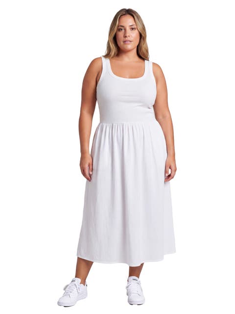 Curvy Essential Sleeveless Scoop Neck A-Line Pocket Maxi Dress