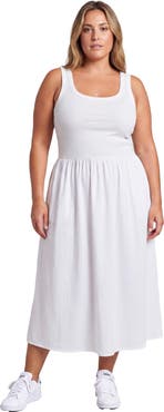 24seven Comfort Apparel Curvy Essential Sleeveless Scoop Neck A-Line Pocket Maxi Dress