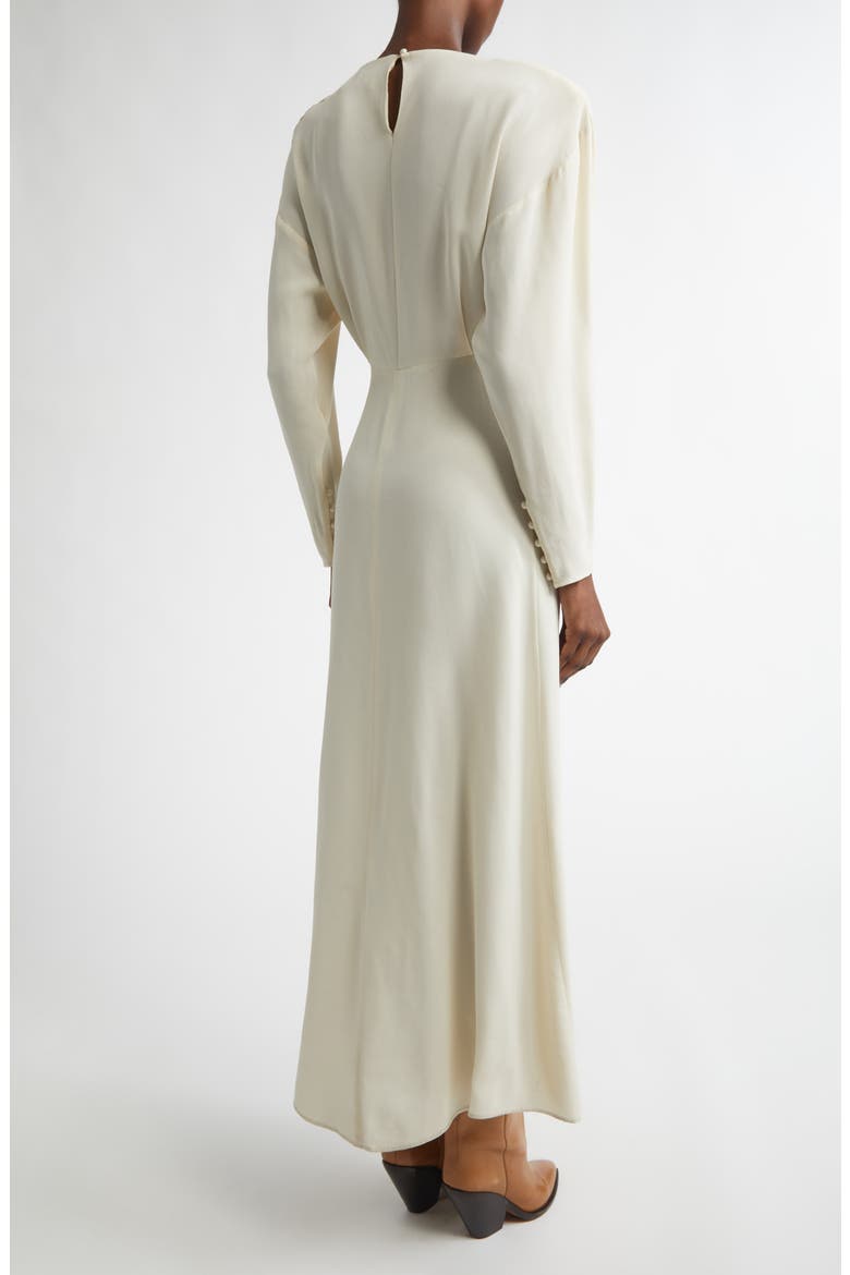 Samsha Long Sleeve Embellished Crepe Maxi Dress, Alternate, color, ECRU