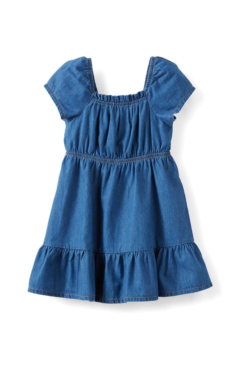 Cotton On Kids Kid's Penelope Short Sleeve Dress, Main, color, Mid Wash Blue