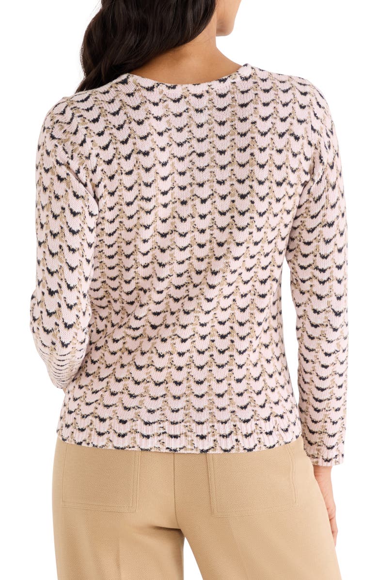 NIC+ZOE Mosaica Cotton Cord Sweater, Alternate, color, Pink Multi