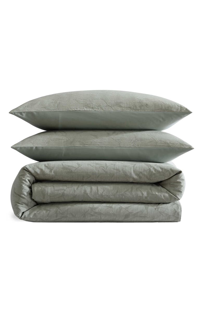 Calvin Klein Branching Leaves Duvet Cover & Sham Set, Main, color, Moss