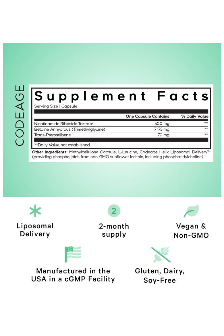 Liposomal Nicotinamide Riboside Supplement, Alternate, color, White