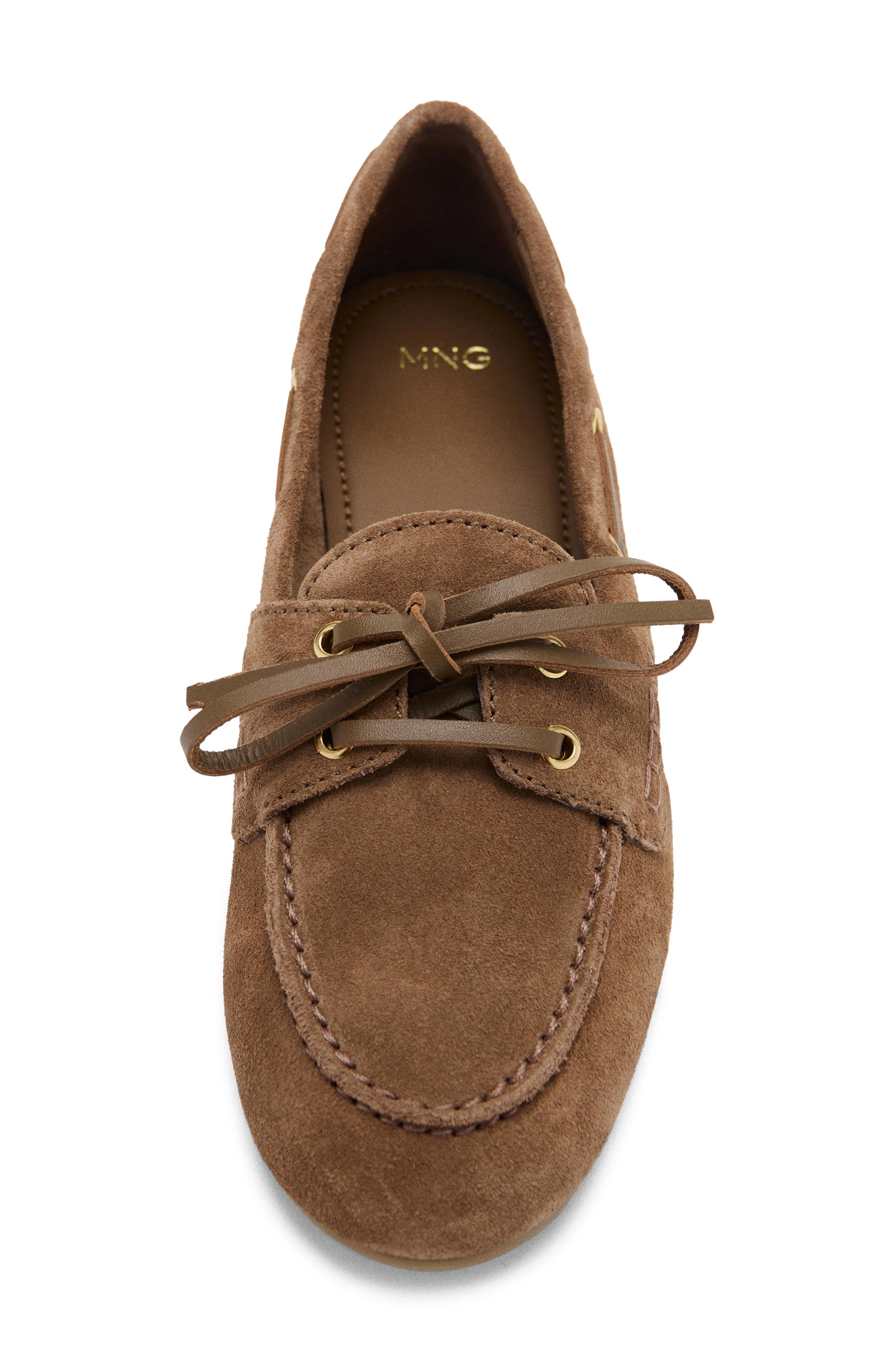 MANGO Suede Boat Shoe, Alternate, color, Brown