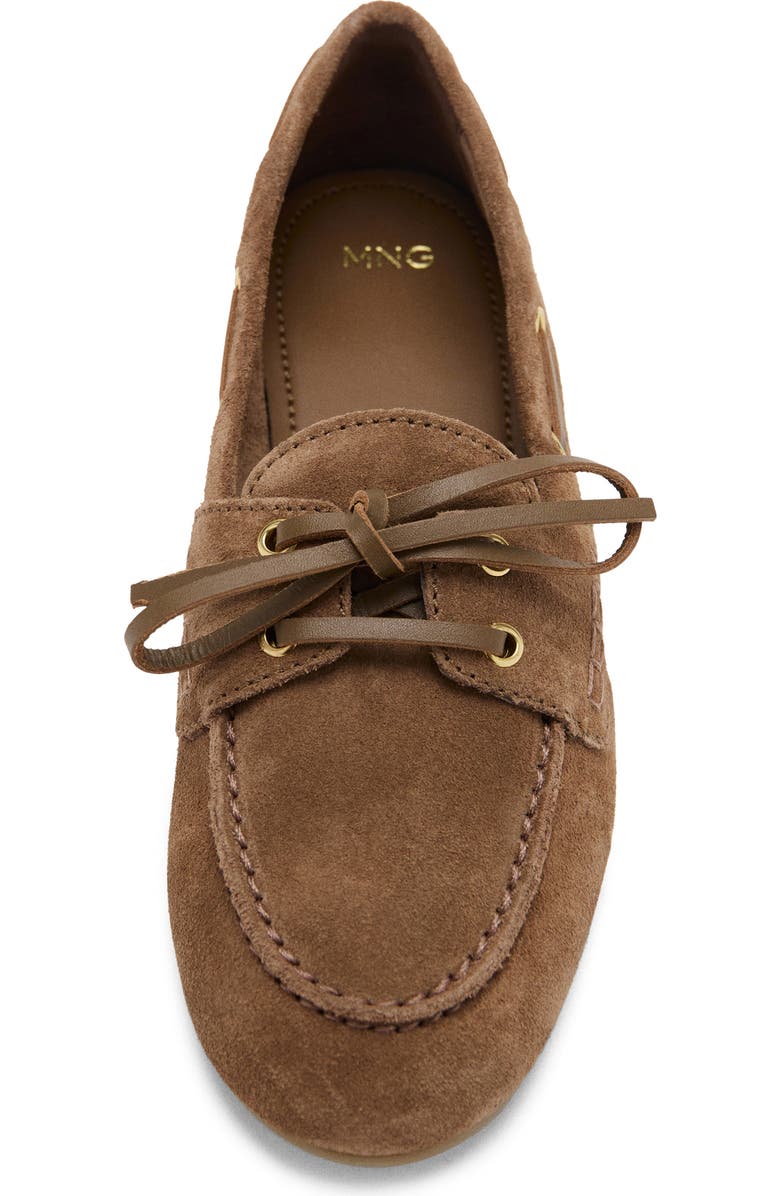 MANGO Suede Boat Shoe, Alternate, color, Brown