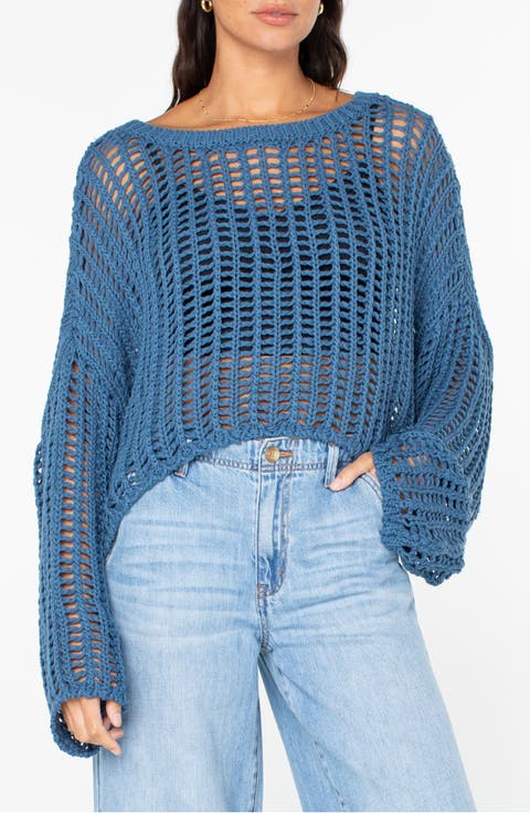 Lost At Sea Open Stitch Crop Sweater