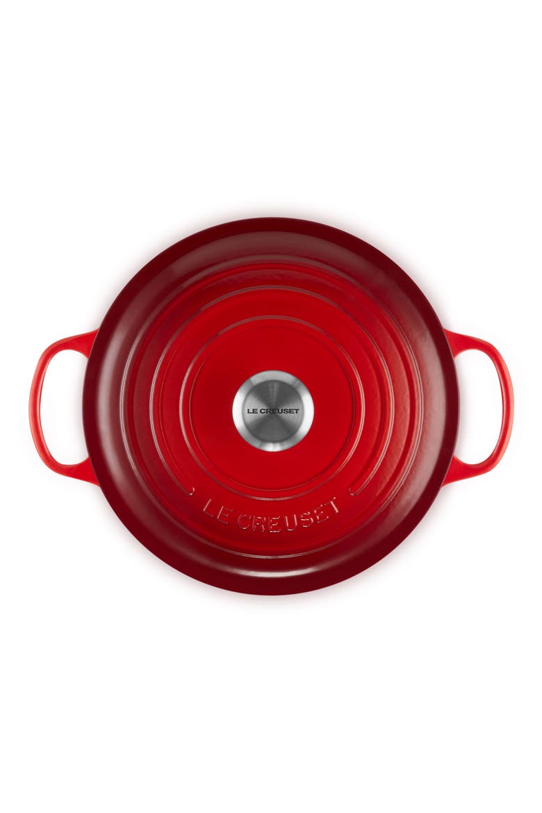 Signature 6.5-Quart Round Enamel Cast Iron Dutch Oven, Alternate, color, CERISE