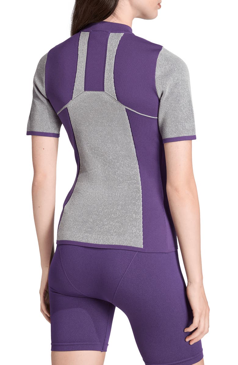 adidas EQT Short Sleeve Quarter Zip Top, Alternate, color, Violet