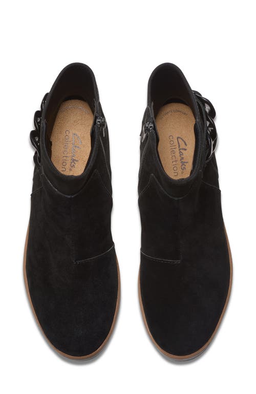 Clarks Zylah Rose Suede Boot In Black