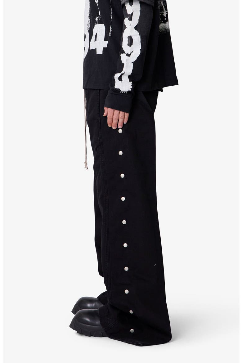Side Snap Wide Leg Pants, Alternate, color, BLACK