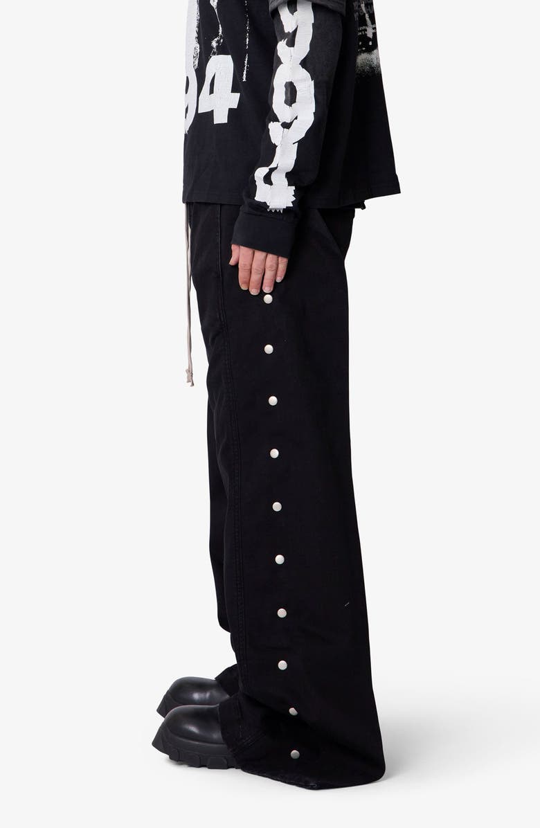 mnml Side Snap Wide Leg Pants, Alternate, color, Black