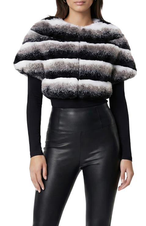Fur-Free Chinchilla (Faux Fur) Short Sleeve Capelet