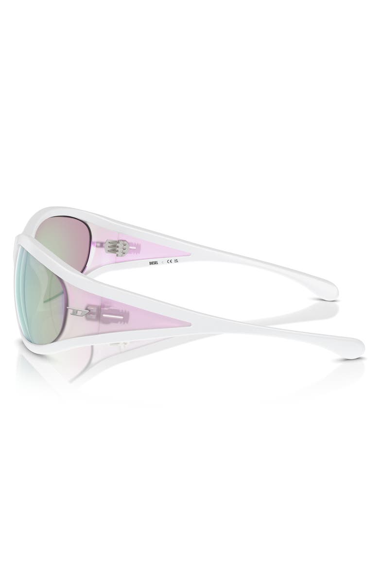 DIESEL<sup>®</sup> 65mm Oversize Pillow Sunglasses, Alternate, color, Matte White/ Bubble