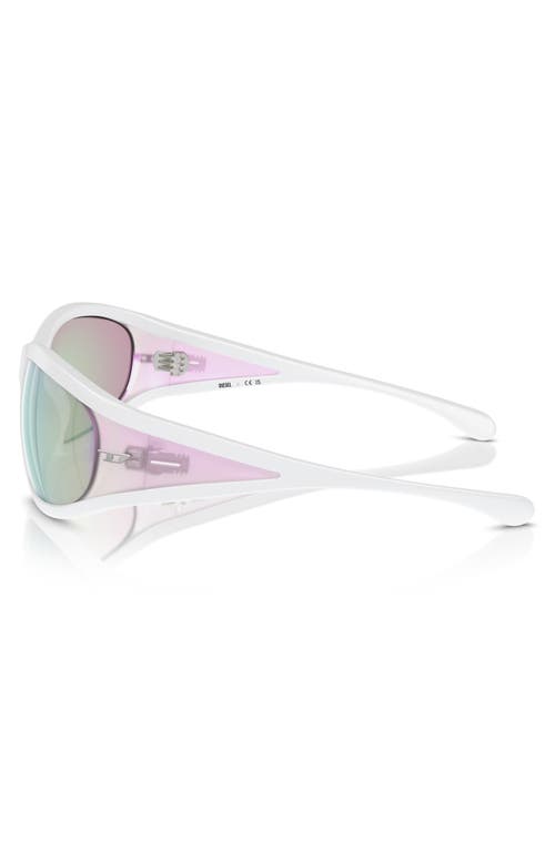 Diesel ® 65mm Oversize Pillow Sunglasses In Matte White/bubble