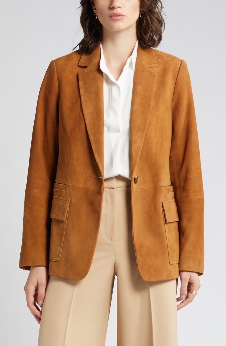 KOBI HALPERIN Brenna Suede Blazer, Alternate, color, 