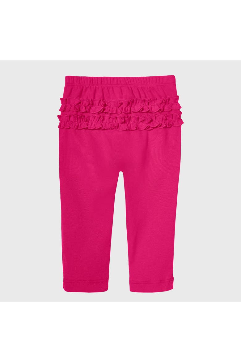 Girls Ruffle Butt Soft 100% Cotton Leggings, Main, color, Hot Pink