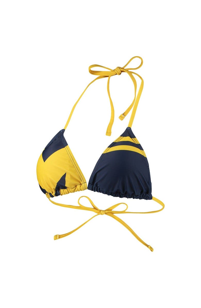 FOCO Women's FOCO Navy Michigan Wolverines Wordmark Bikini Top, Alternate, color, 