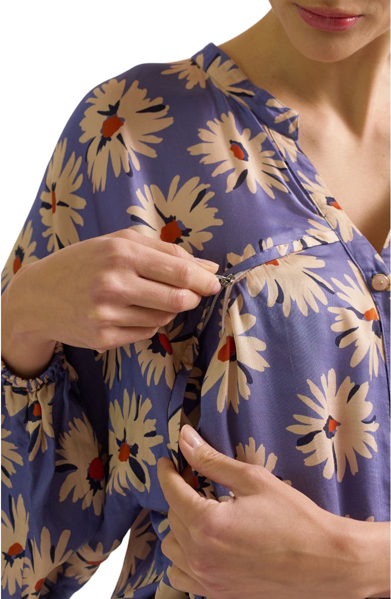 Cache Coeur Madeleine Maternity & Nursing Blouse, Alternate, color, Cornflower Blue