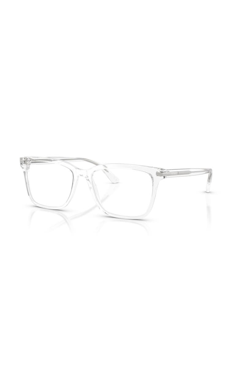 Prada 56mm Rectangle optical glasses, Main, color, Transparent