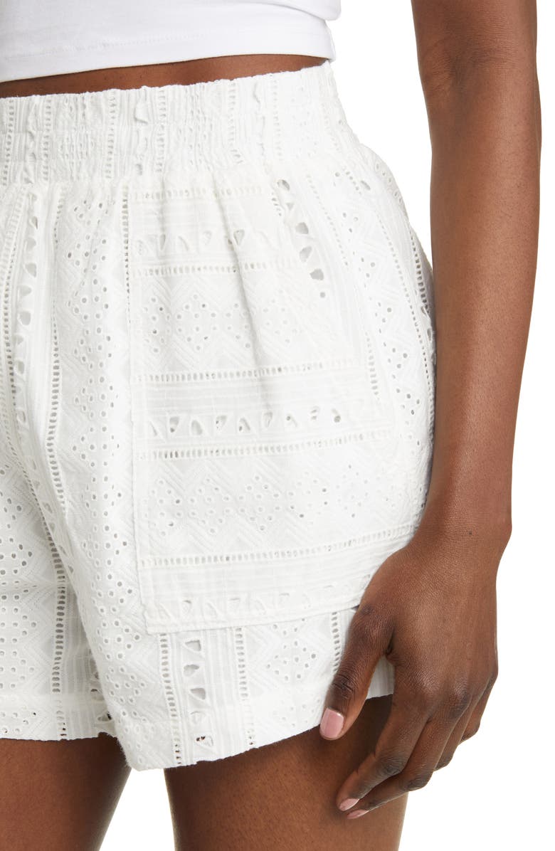 BLANKNYC Eyelet Embroidered Cotton Shorts, Alternate, color,