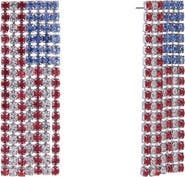 Hallmark American Flag Rhinestone Earrings