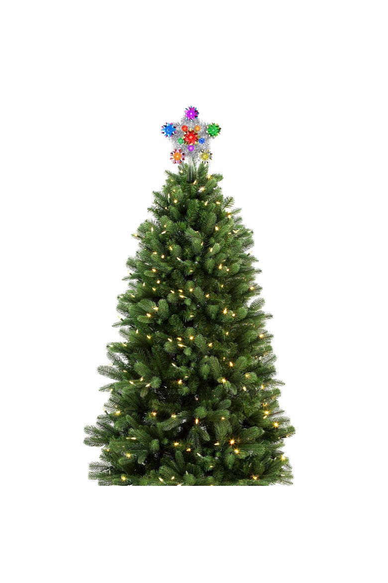 11 in. Tinsel Star Tree Topper, Alternate, color, Multicolored