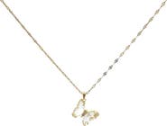 Gemini Jewelry Butterfly Crystal Pendant Necklace