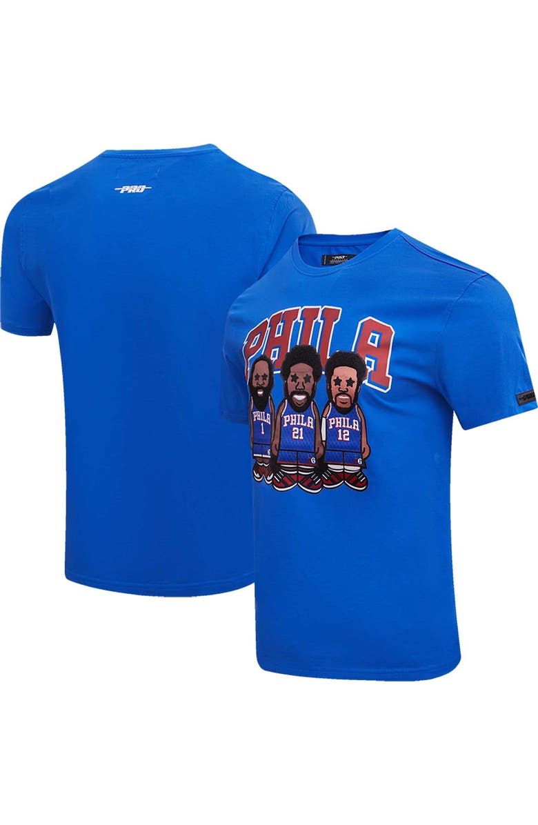 PRO STANDARD Men's Pro Standard Joel Embiid, Tobias Harris, James Harden Royal Philadelphia 76ers Multi Lineup T-Shirt, Main, color, Royal