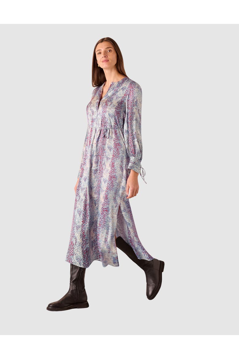 Mottled Snake Print Midi Dress, Main, color, Multicolour