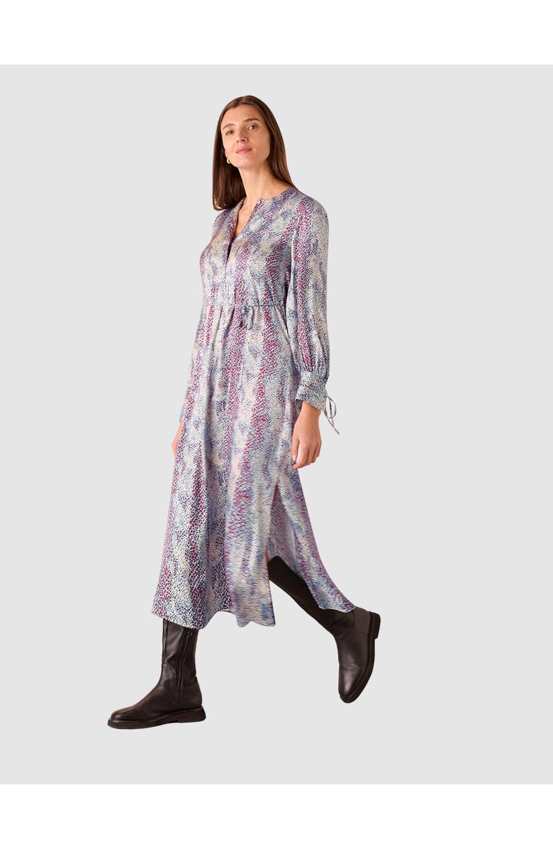 Whistles Mottled Snake Print Midi Dress, Main, color, Multicolour