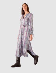 Whistles Mottled Snake Print Midi Dress