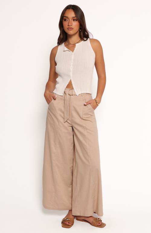 Petal And Pup Petal & Pup Sadie Cotton & Linen Wide Leg Pants In Brown