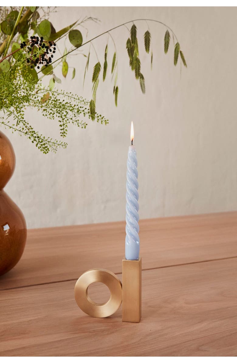 OYOY Baari Solid Brass Candleholder, Alternate, color, Brass