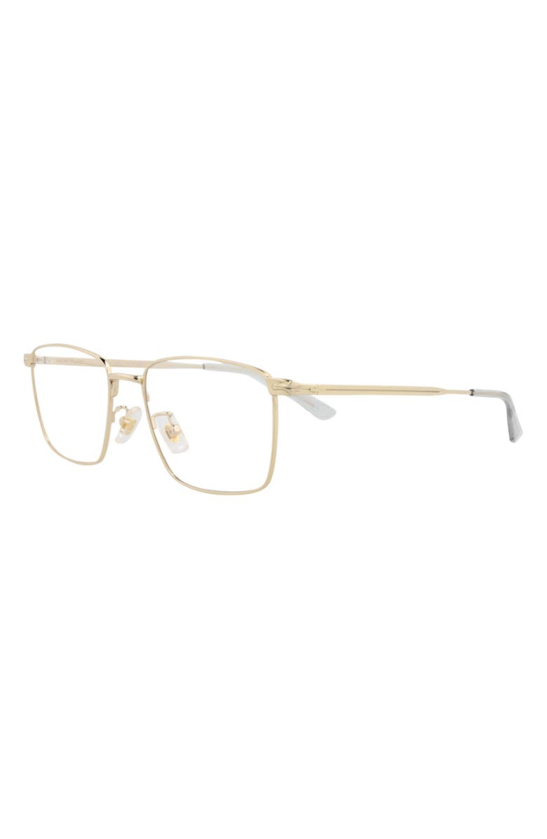 Montblanc 54mm Square Optical Glasses, Alternate, color, Gold Gold Transparent