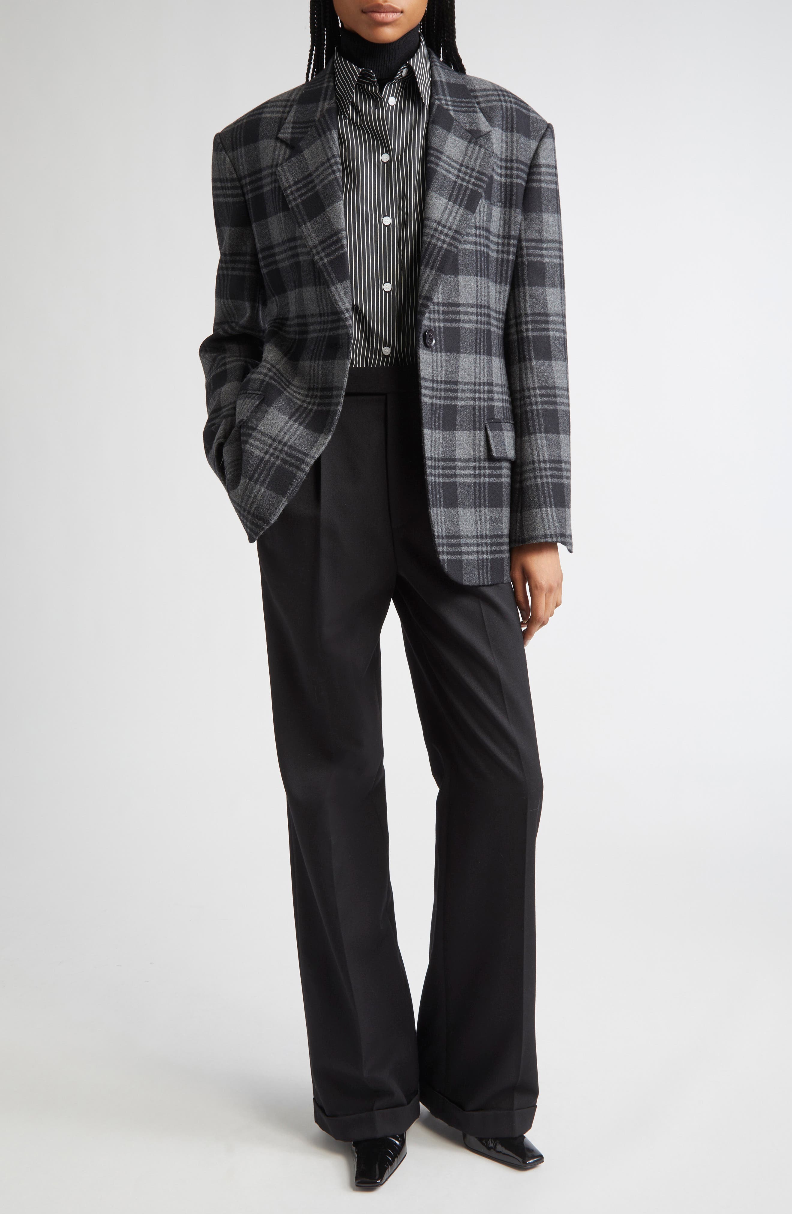 Daria Plaid Oversize Virgin Wool Blazer - image 2