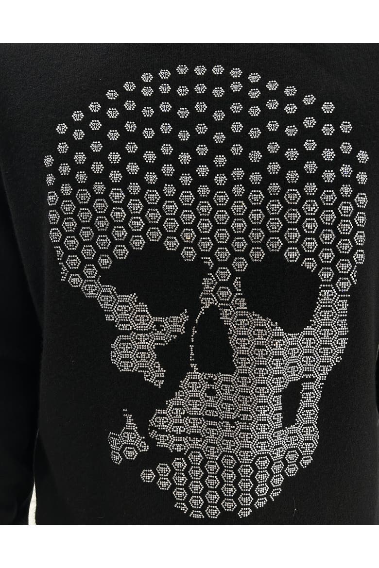 Cashmere Roundneck Pullover Skull Strass Men, Alternate, color, black