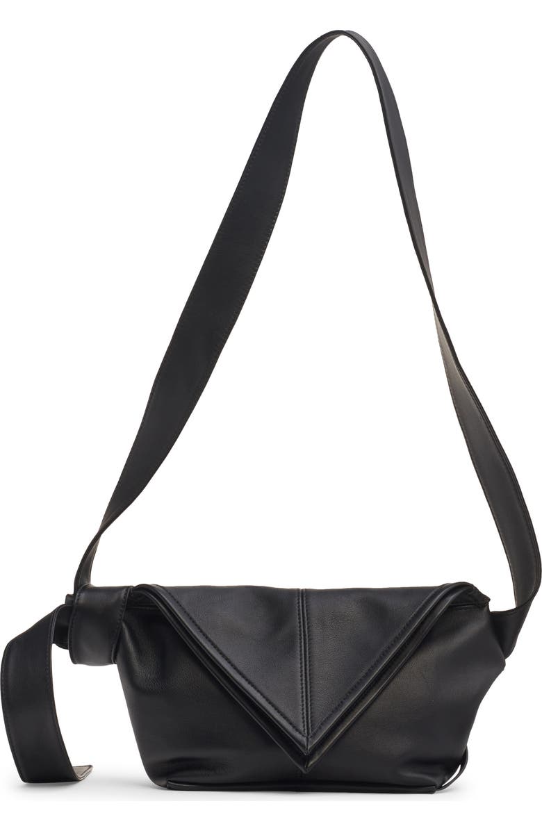 Bottega Veneta Baby Sawyer Leather Hobo Bag, Main, color, 8803 Black-Silver