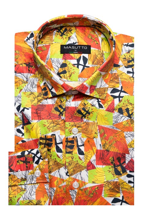 Marco Print Button-Up Long Sleeve Shirt