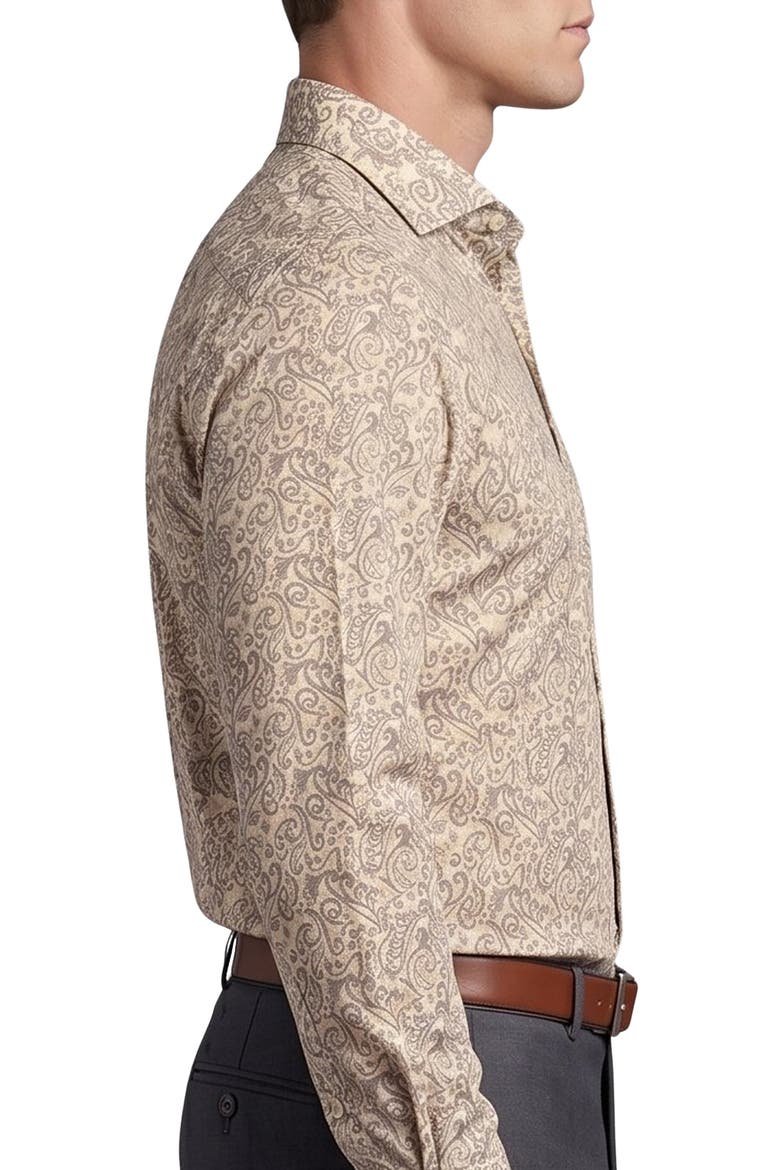 Paisley Cotton Dress Shirt, Alternate, color, TAUPE